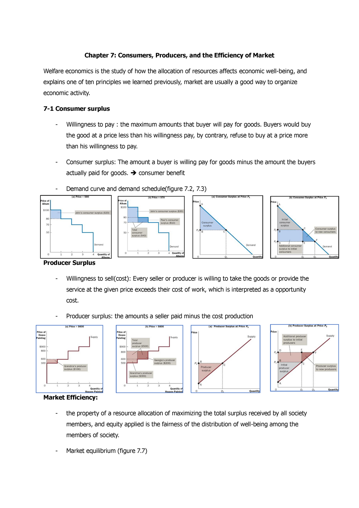 Chapter Summary 7 - Chapter 7: Consumers, Producers, And The Efficiency ...