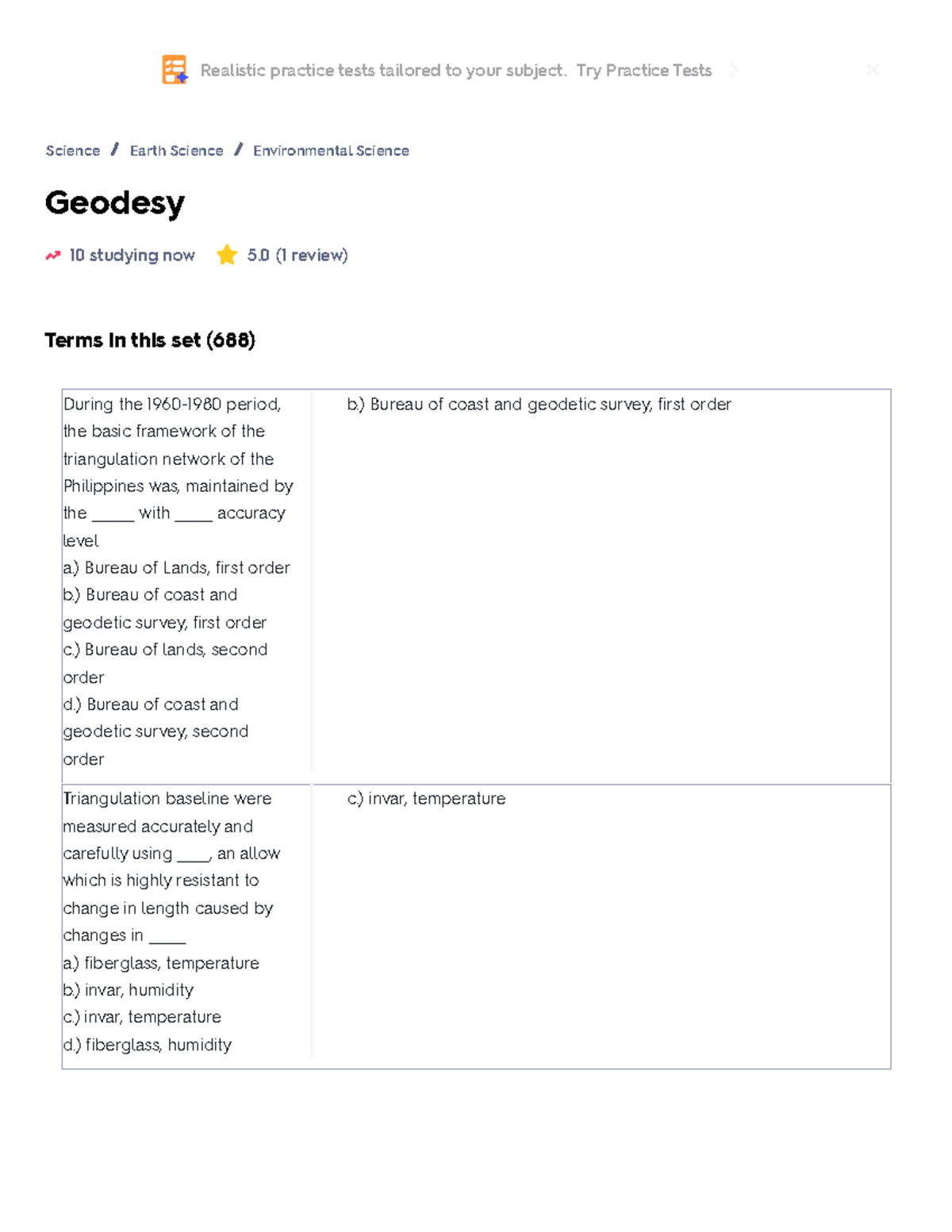 Geodesy Quizlet - looks fam - Realistic practice tests tailored to your ...