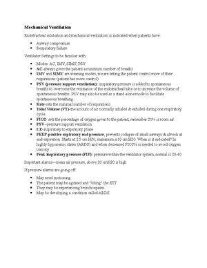 Ventilator Modes Chart - Ventilator Modes Volume Modes Mode Description ...