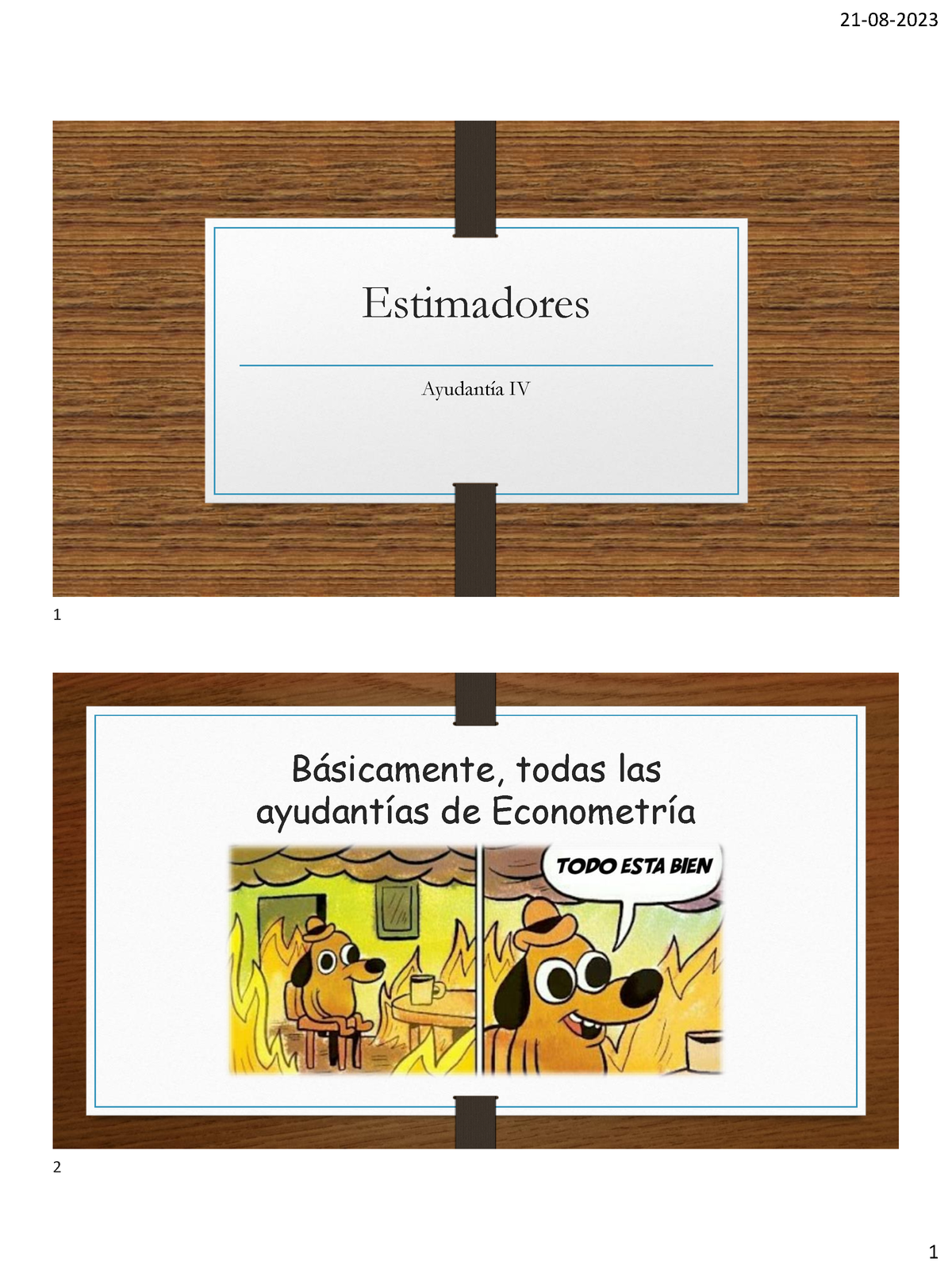 Actividad IV - Estimadores - Estimadores Ayudantía IV B·sicamente ...