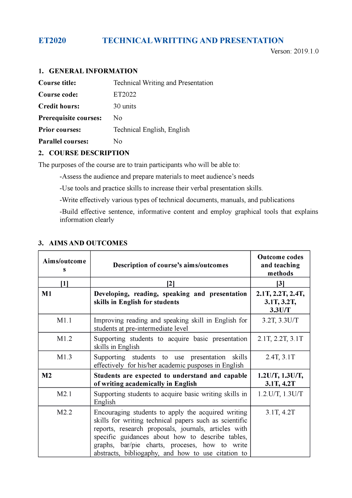 technical writing and presentation ch2020