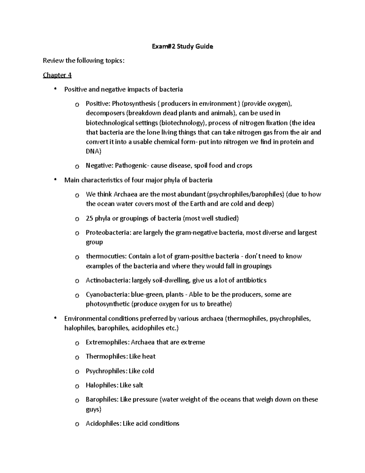 Microbiology EXAM#2 Study Guide Spring 2021 - Exam#2 Study Guide Review ...