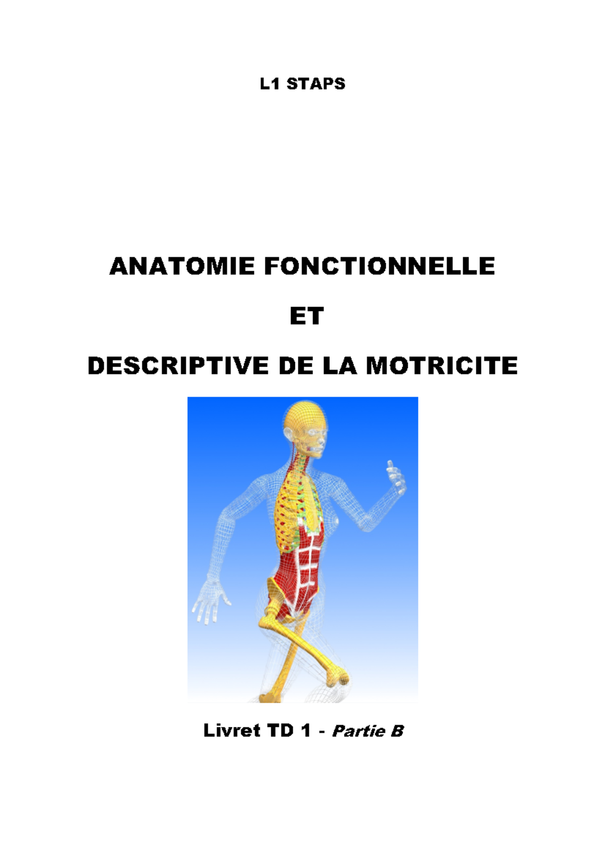 Partie B - TD1 - L1 STAPS ANATOMIE FONCTIONNELLE ET DESCRIPTIVE DE LA ...