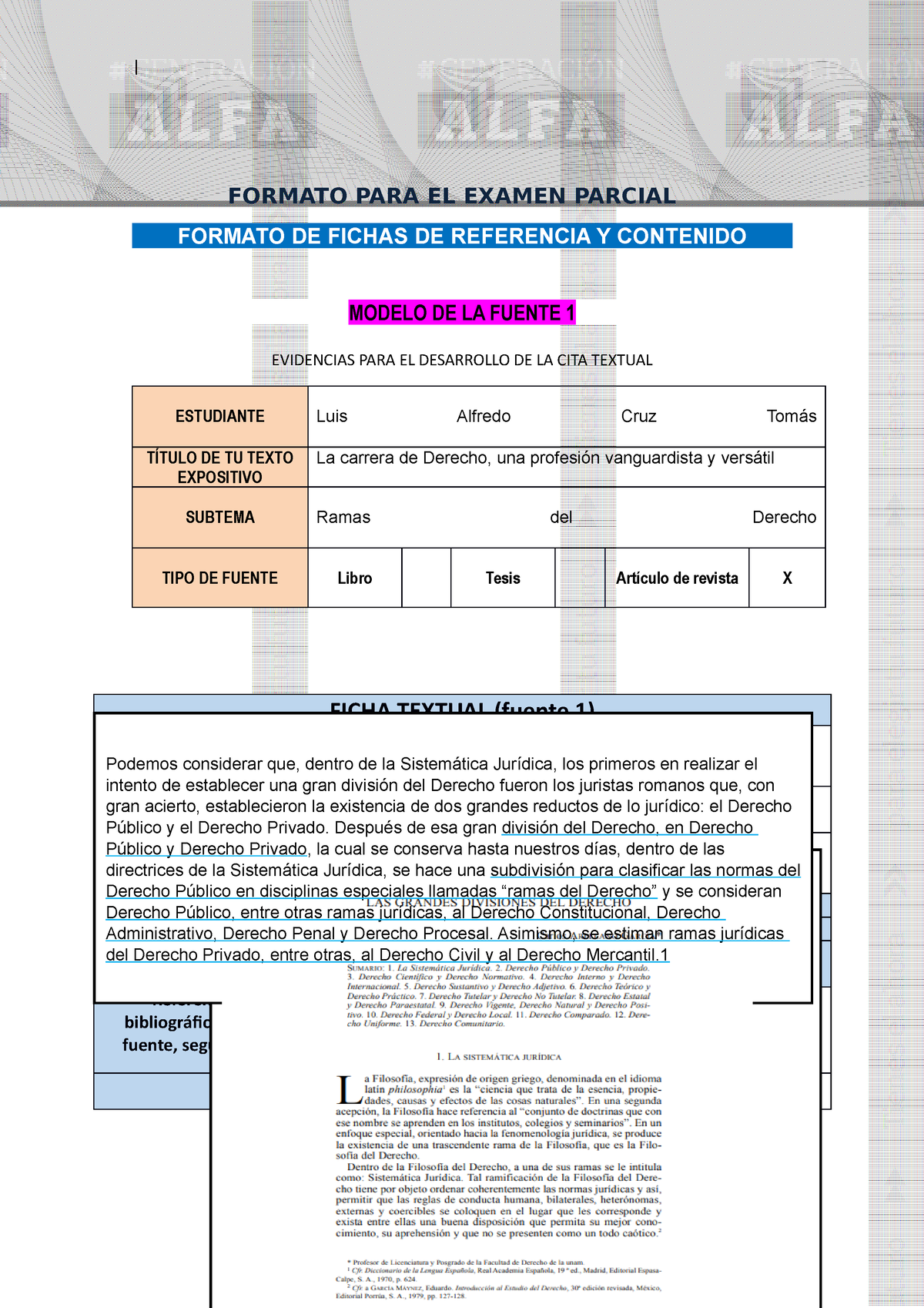 Formato PARA EL Examen Parcial - FORMATO PARA EL EXAMEN PARCIAL FORMATO ...