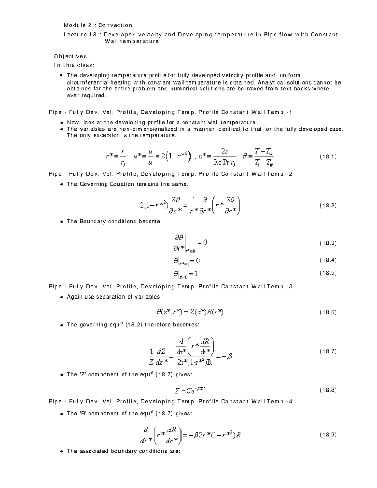 Lec18 Heat Transfer M O D U L E 2 Co N V E C T I O N Le C T U R E 1 8 D E V E L O P E D 0047