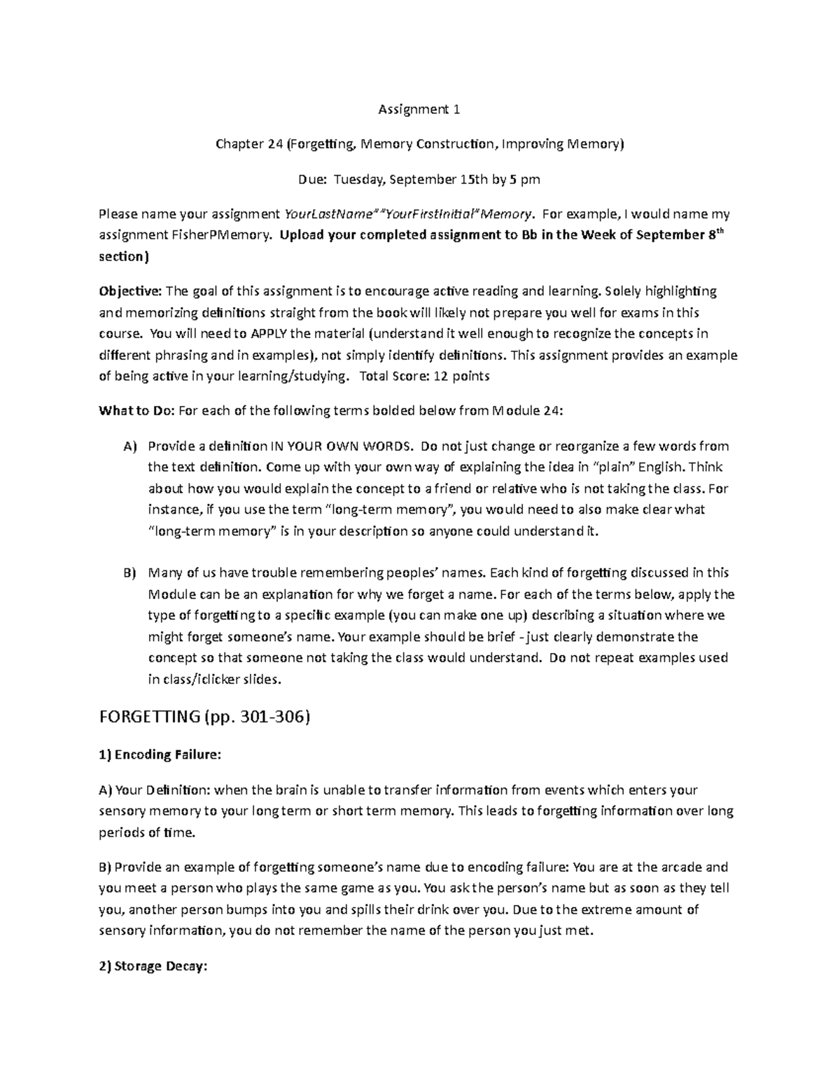 Shah RMemory - Homework with answers - Assignment 1 Chapter 24 ...