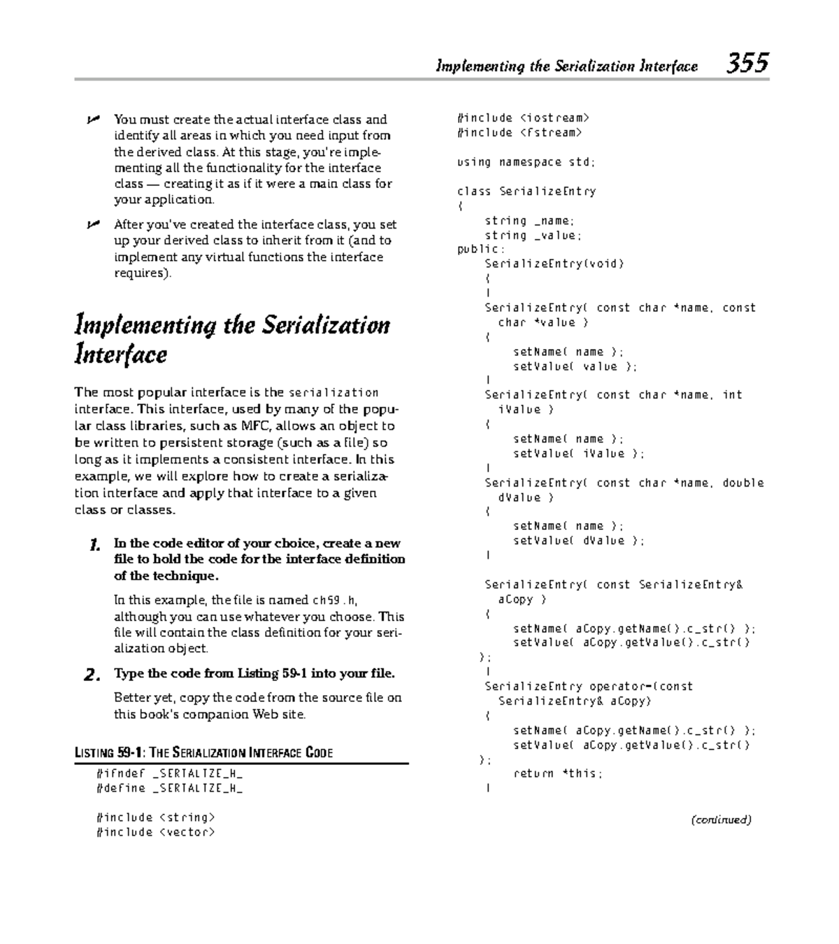 C++ Timesaving Techniques (70) - Implementing the Serialization ...