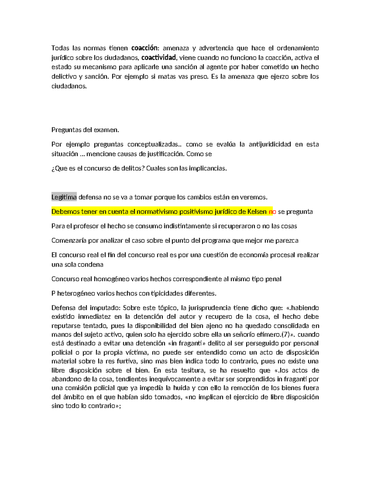 Derecho penal EFIP - Todas las normas tienen coacción: amenaza y ...