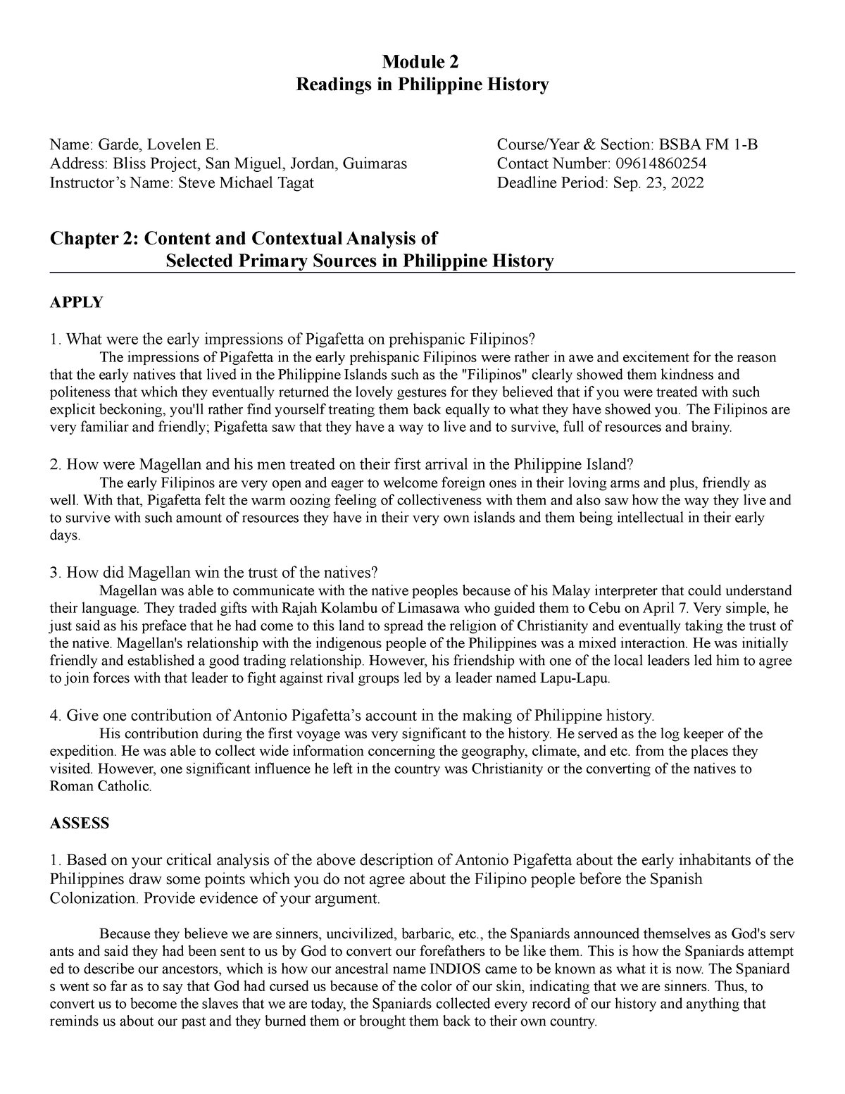 Garde, Lovelen E RIPH FM1B- Module-2 Answer - Module 2 Readings In ...