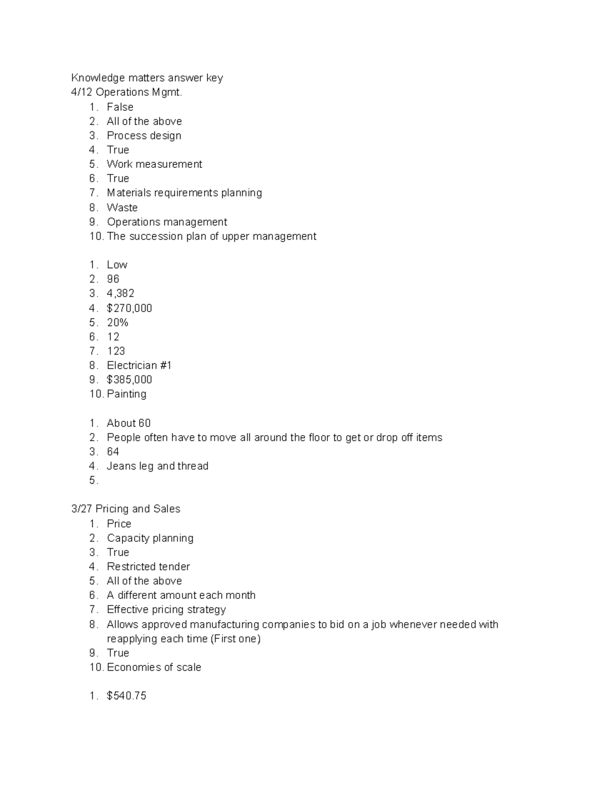 Knowledge Matters Virtual Business Simulation Answers - 45wpr09
