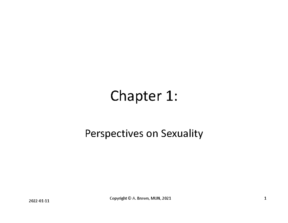 Chapter 1 Power Point (full) - Chapter 1: Perspectives on Sexuality ...