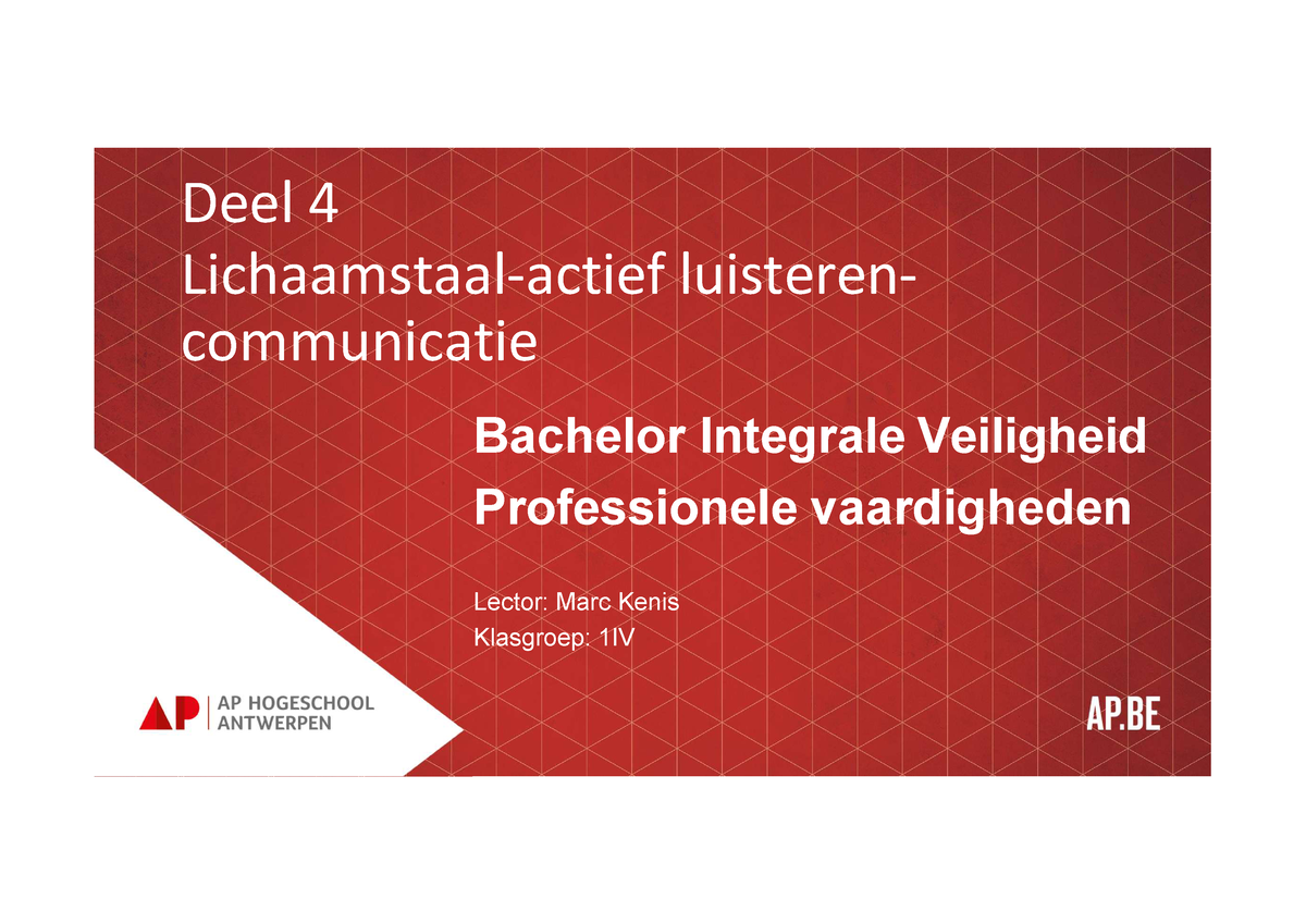 Deel 4 Lichaamstaal - Actief Luisteren - Communicatie - Deel 4 ...