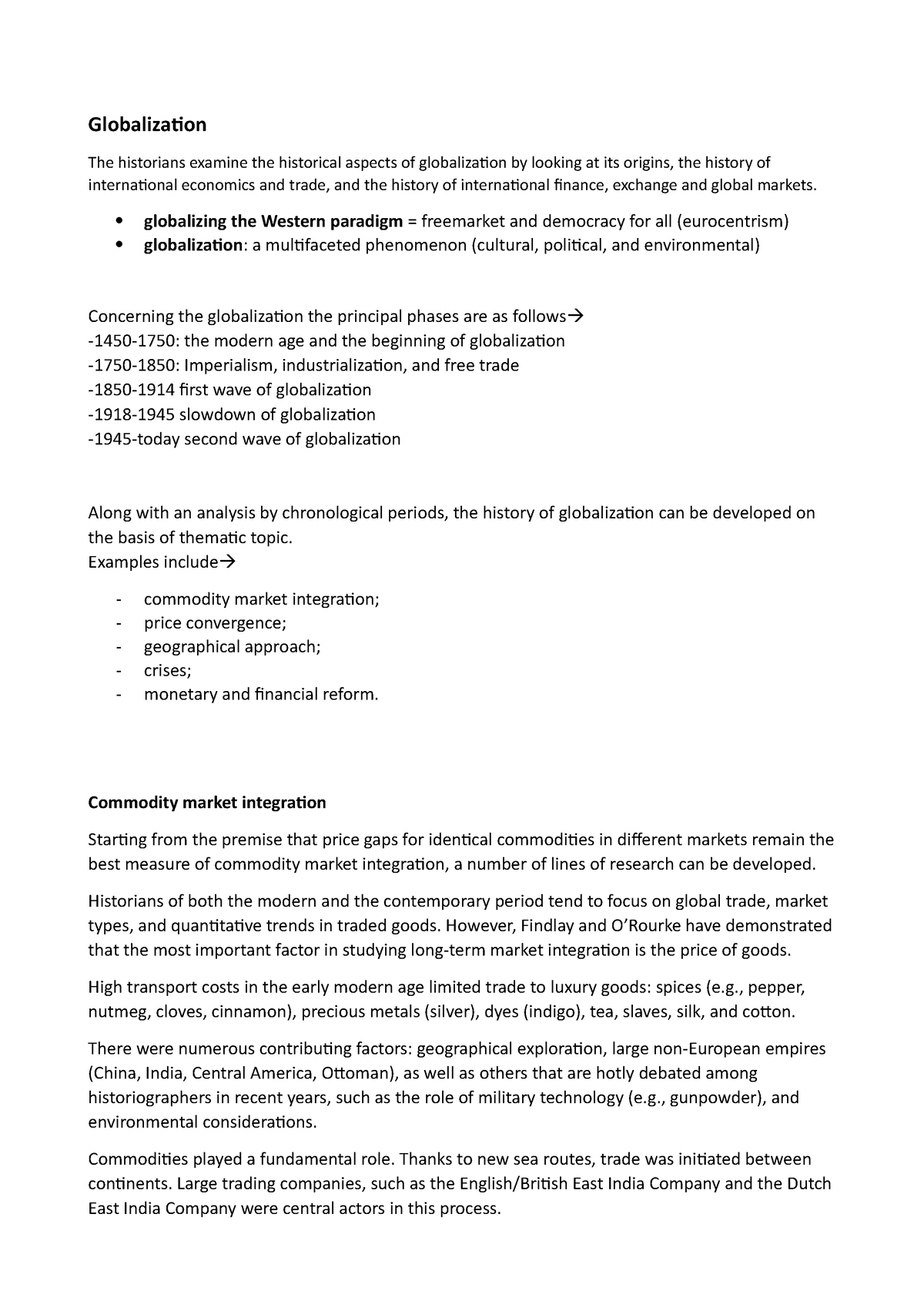 history of globalization essay