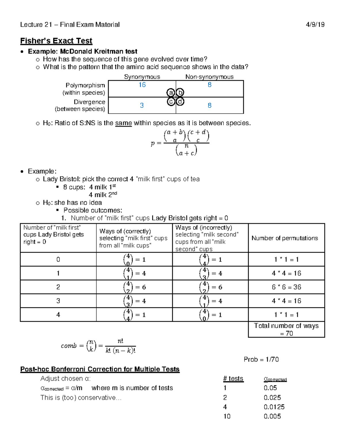 4-9-19 BIOL 4401 (Spring 2019) - Lecture 21 – Final Exam Material 4/9 ...