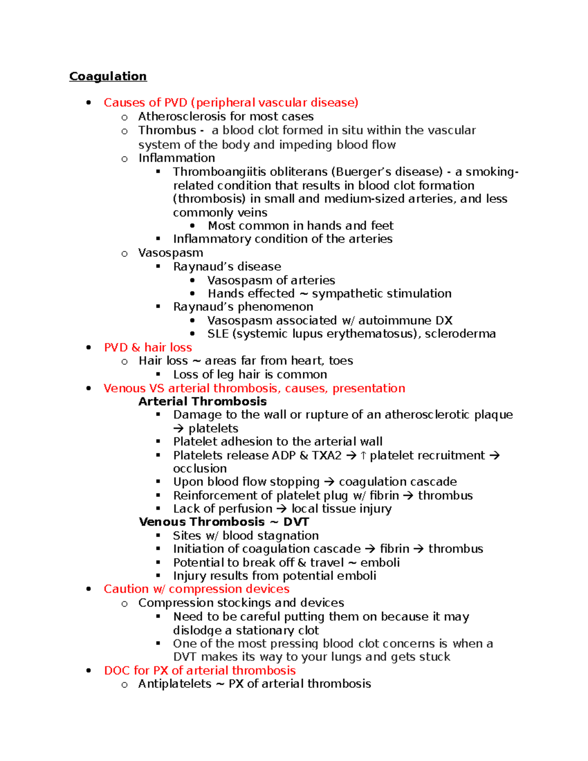 Patho Part B Focus Points - NURS 280 - Studocu