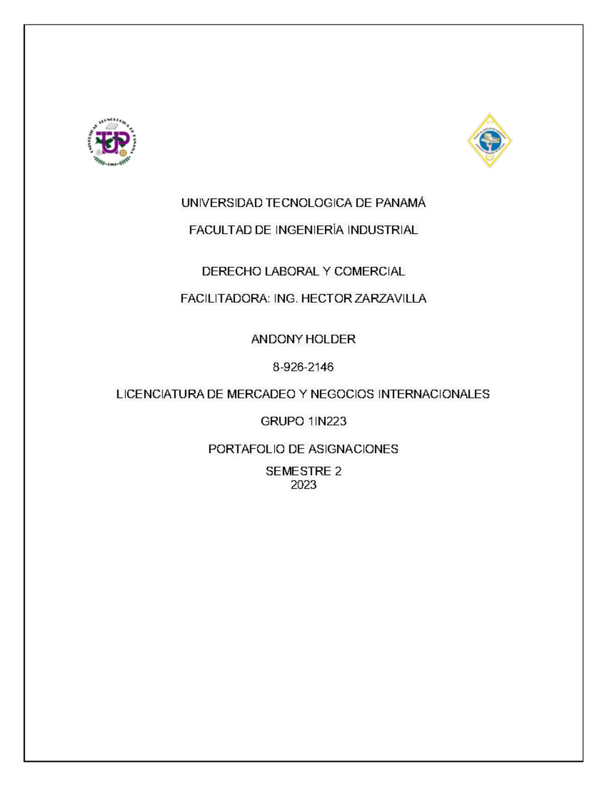 Estadistica lineal - UNIVERSIDAD TECNOLOGICA DE PANAMÁ FACULTAD DE ...