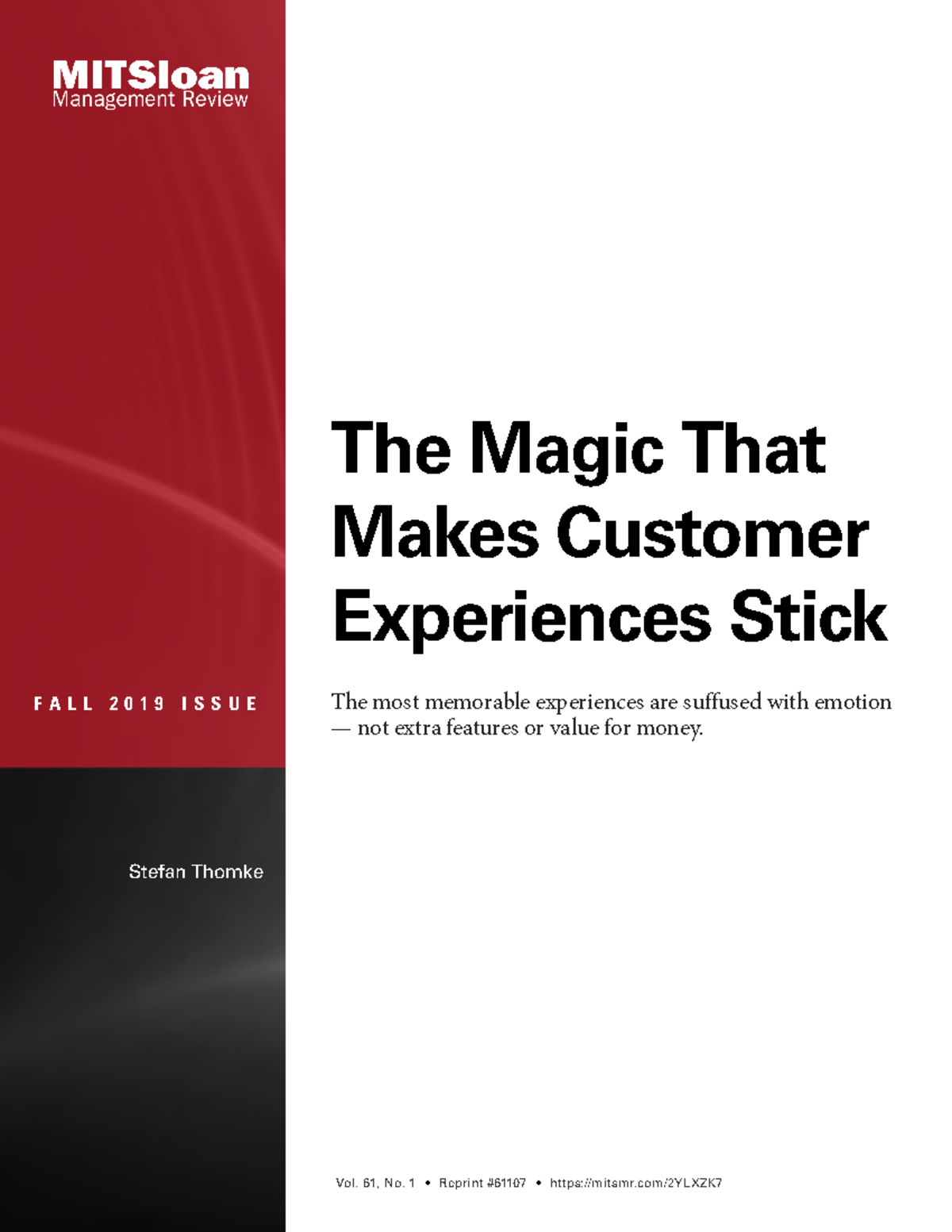 009 the magic that makes customer experiences stick - ####### FALL 2019 ...