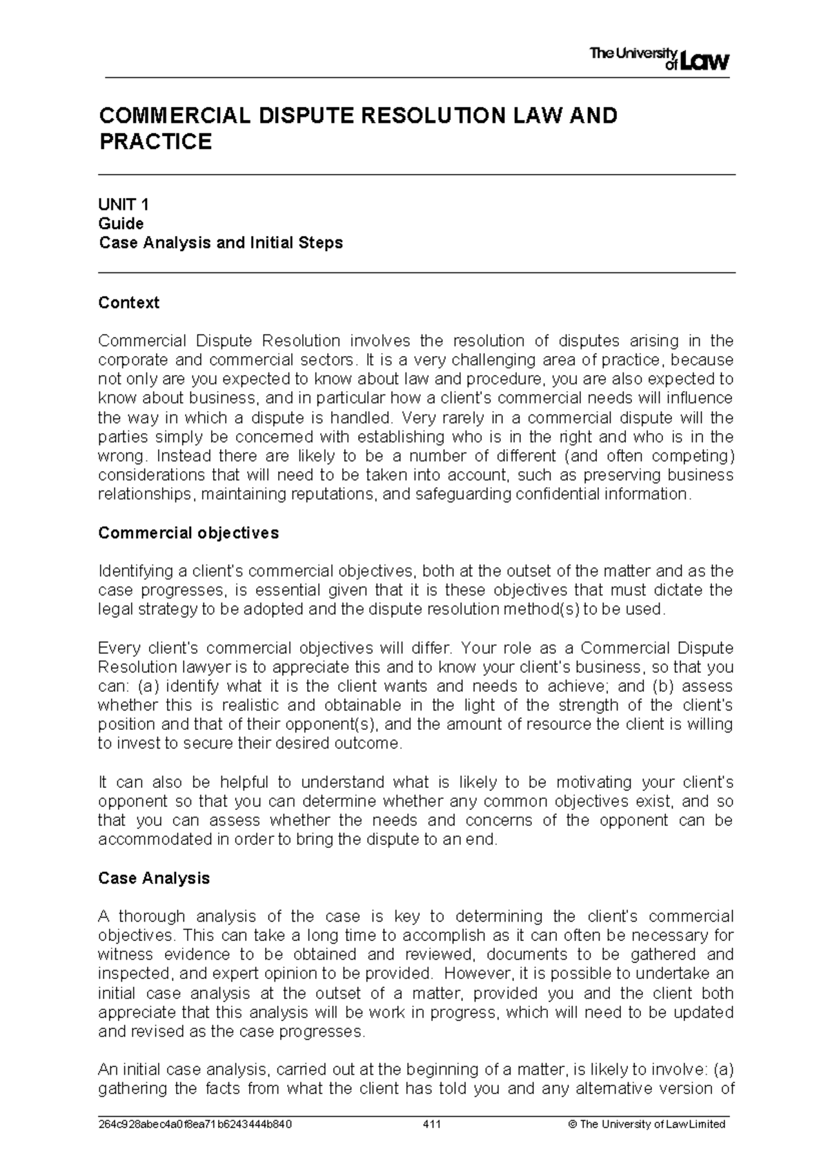 CDR Commercial Dispute Resolution GUIDE 9 - COMMERCIAL DISPUTE ...