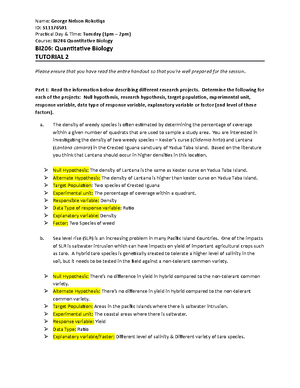 Practical Assignment 1 Guide BI206 - 1 BI 206: Quantitative Biology ...