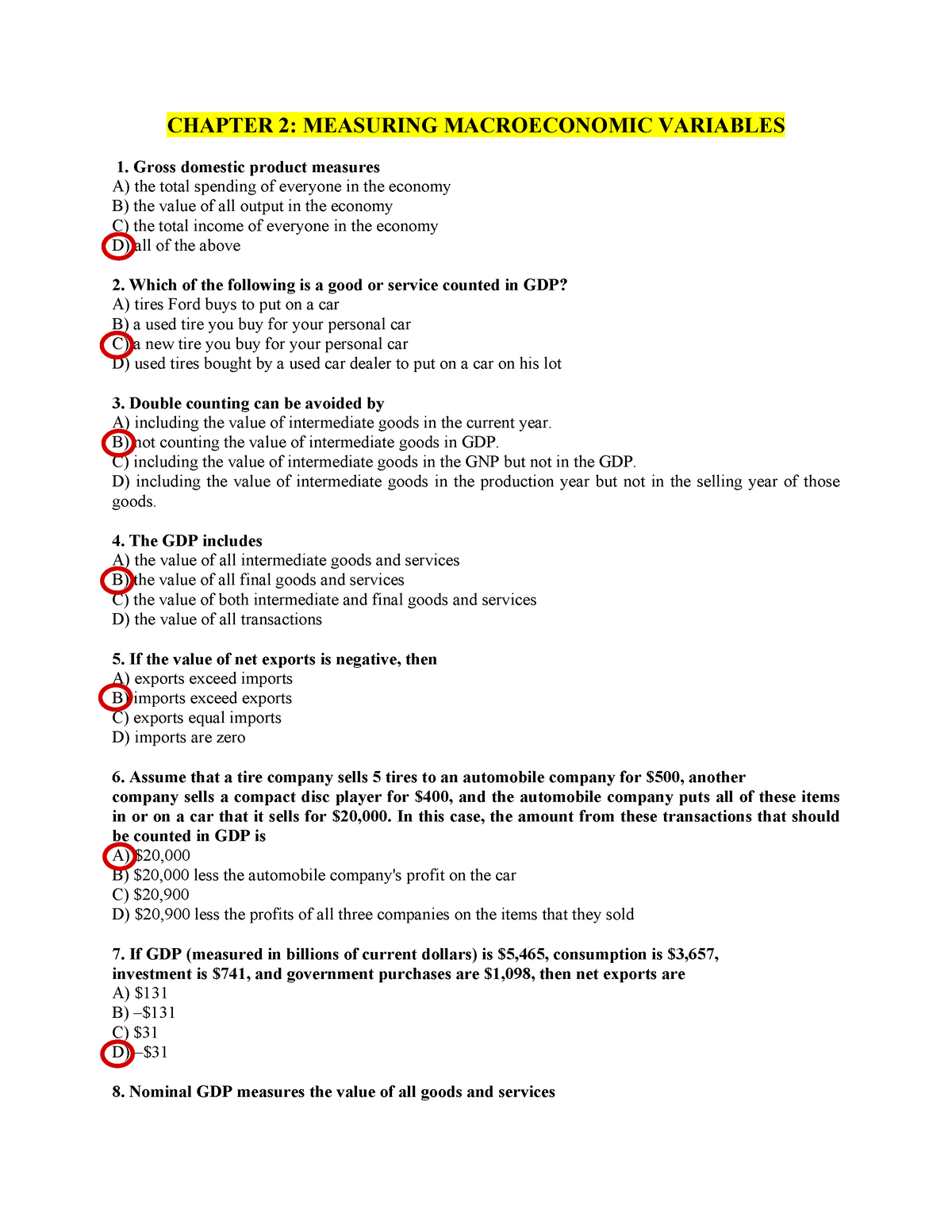 Assignment 1 Copy - CHAPTER 2: MEASURING MACROECONOMIC VARIABLES 1 ...