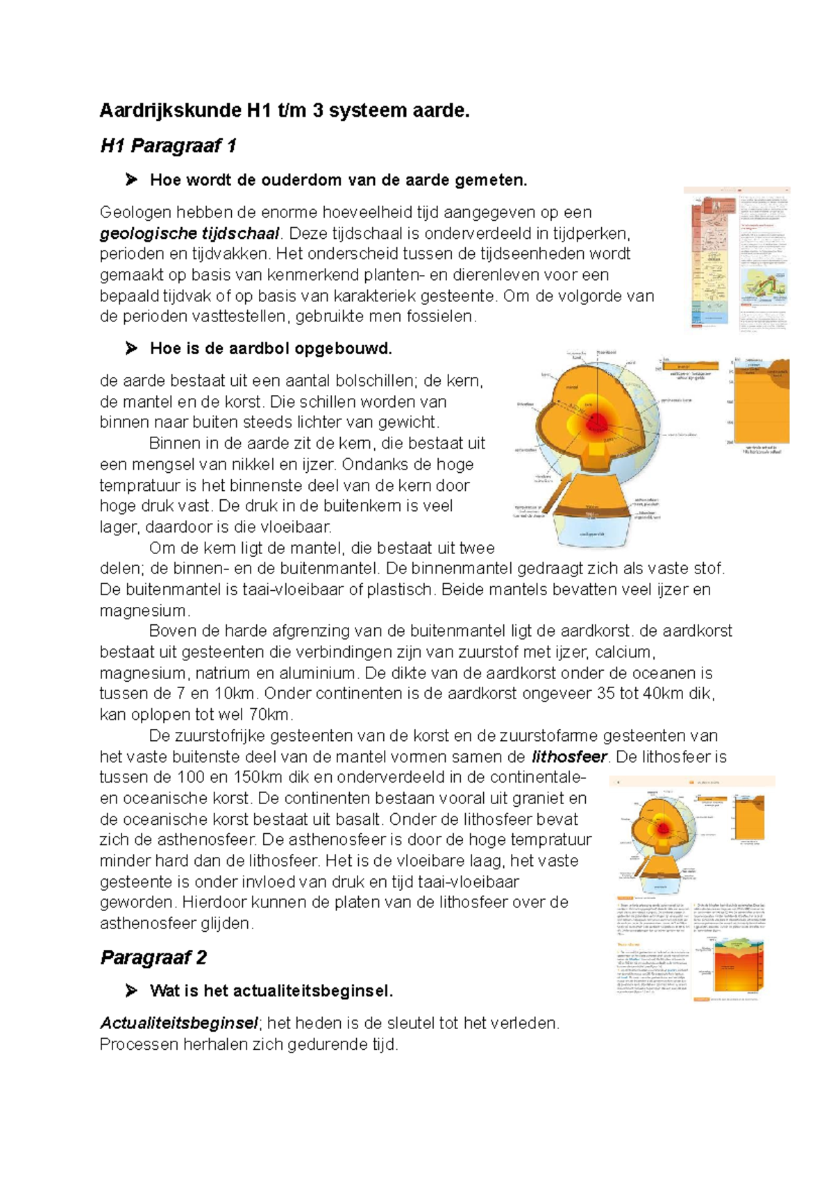 Aardrijkskunde Systeem Aarde - Aardrijkskunde H1 T/m 3 Systeem Aarde ...