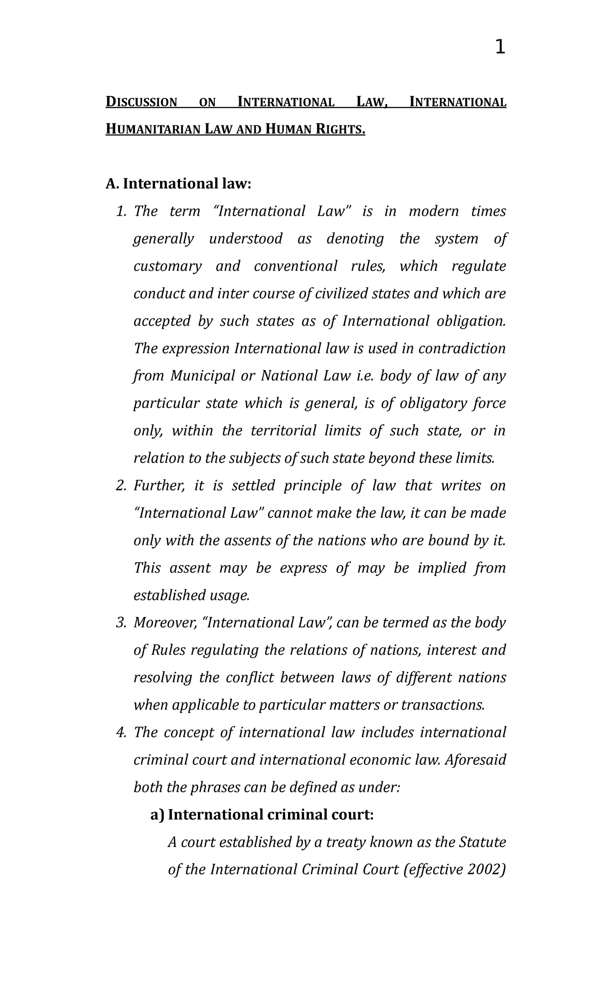 laws of international armed conflict and detention in non-international armed conflicts
