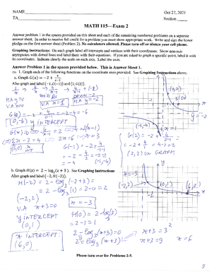 2020-10-26-MATH115-Exam2 Sample 2Solutions - MATH115 - Studocu