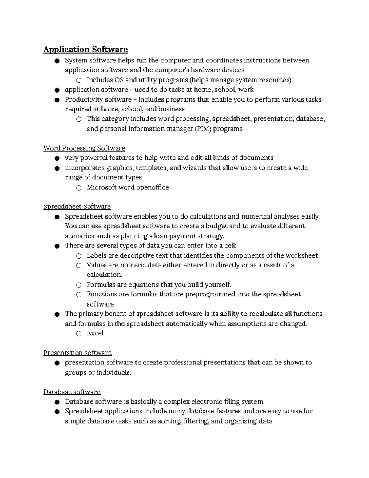 Unit 4 - Lesson notes 4. Prof Muddassir Malik. - Application Software ...