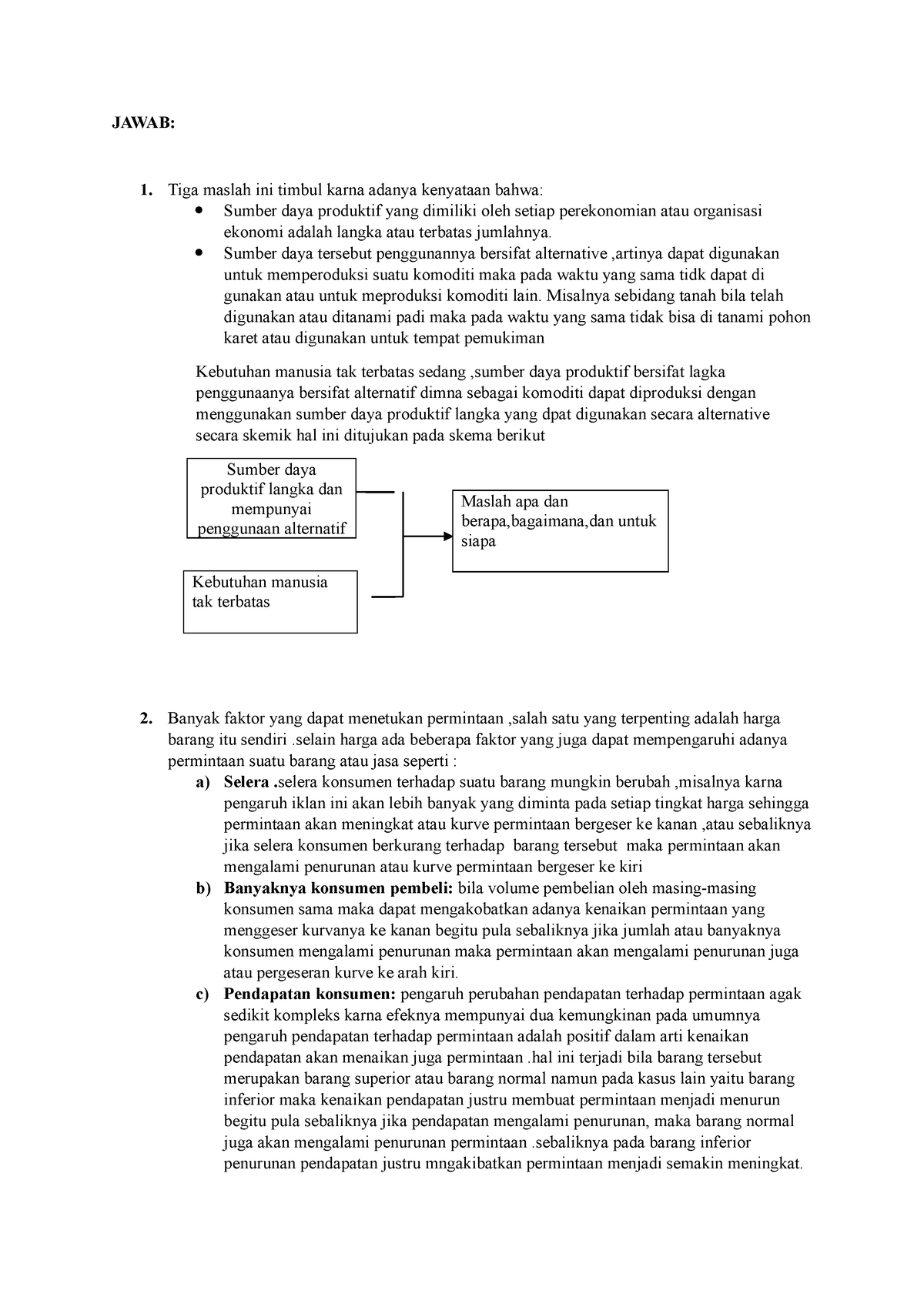 Pengantar Ekonomi Mikro Tugas 1 - JAWAB: 1. Tiga Maslah Ini Timbul ...