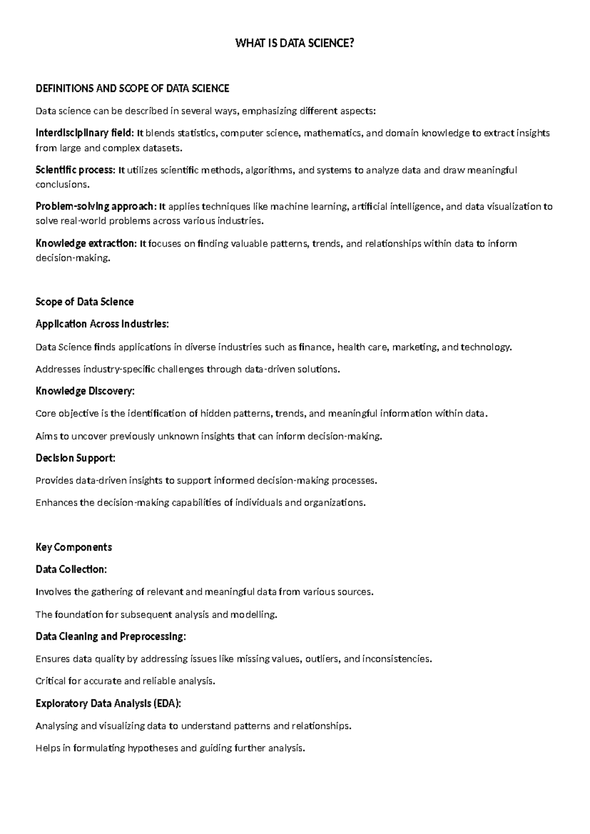 1.1 What is Data Science - WHAT IS DATA SCIENCE? DEFINITIONS AND SCOPE ...