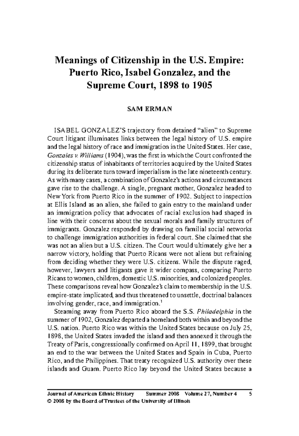 Erman, Meanings Of Citizenship In The US Empire - Journal Of American ...