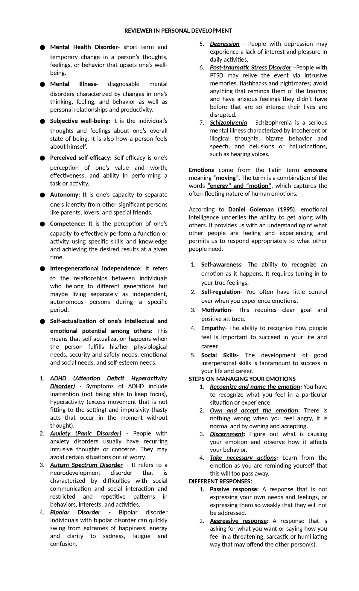 Reviewer IN Personal Development - REVIEWER IN PERSONAL DEVELOPMENT ...