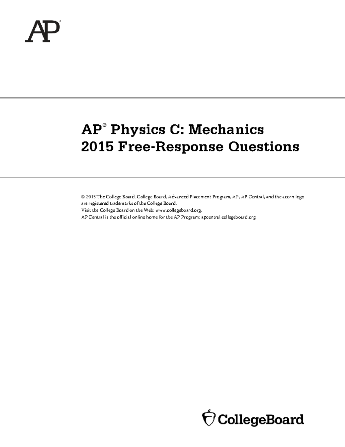 Ap Physics C Mechanics Past Exams 46 - xcovrwl