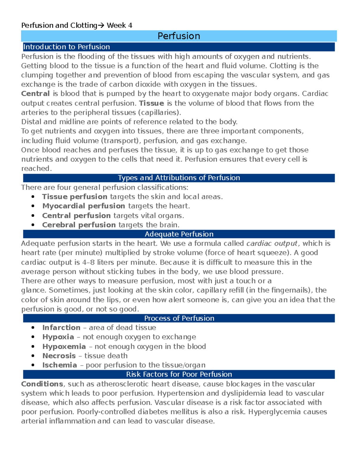 NR 283-Edapt-Perfusion And Clotting Week 4 - Perfusion And Clotting ...