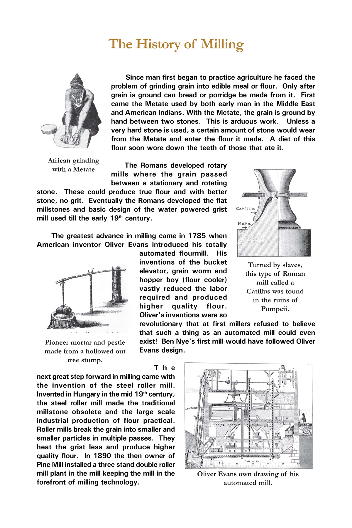 History of Milling Sheet The History of Milling African grinding with