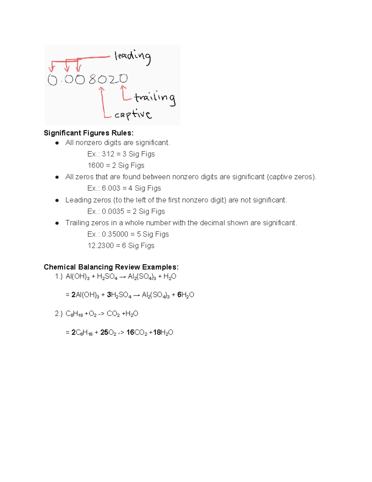 Sig Figs-and-Bal - For 2nd year 1st sem gen chem - Significant Figures ...