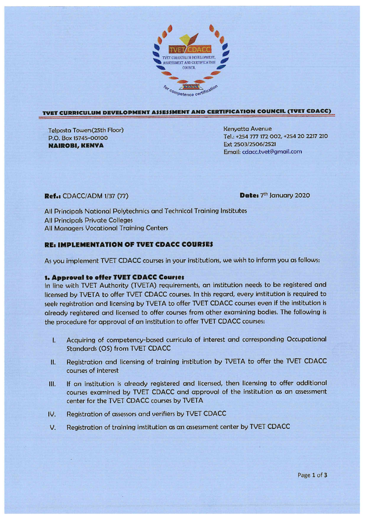 Circular TVET Cdacc Courses Implementation 1 - business communication ...