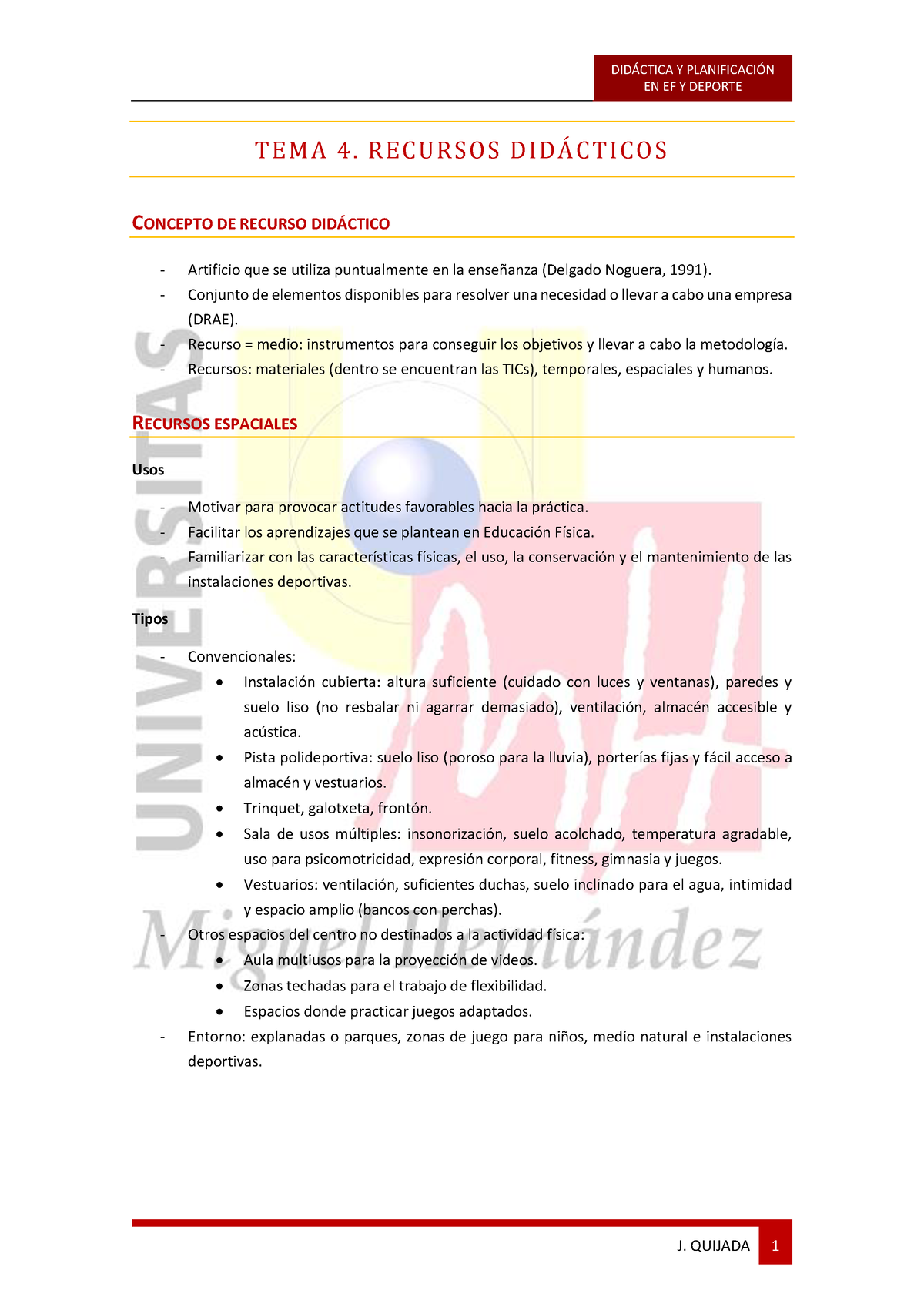 Tema 4. Recursos Didácticos - DID¡CTICA Y PLANIFICACI”N EN EF Y DEPORTE ...