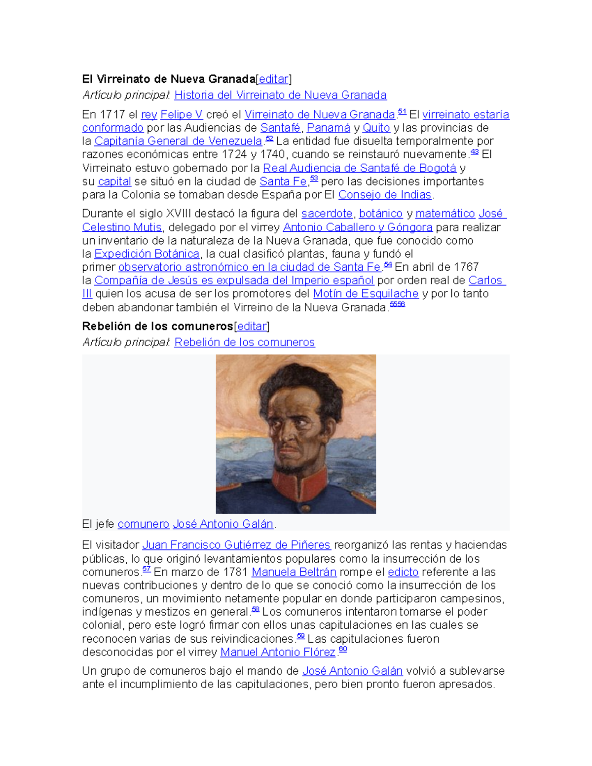 El Virreinato de Nueva Granada de Colombia El Virreinato de Nueva