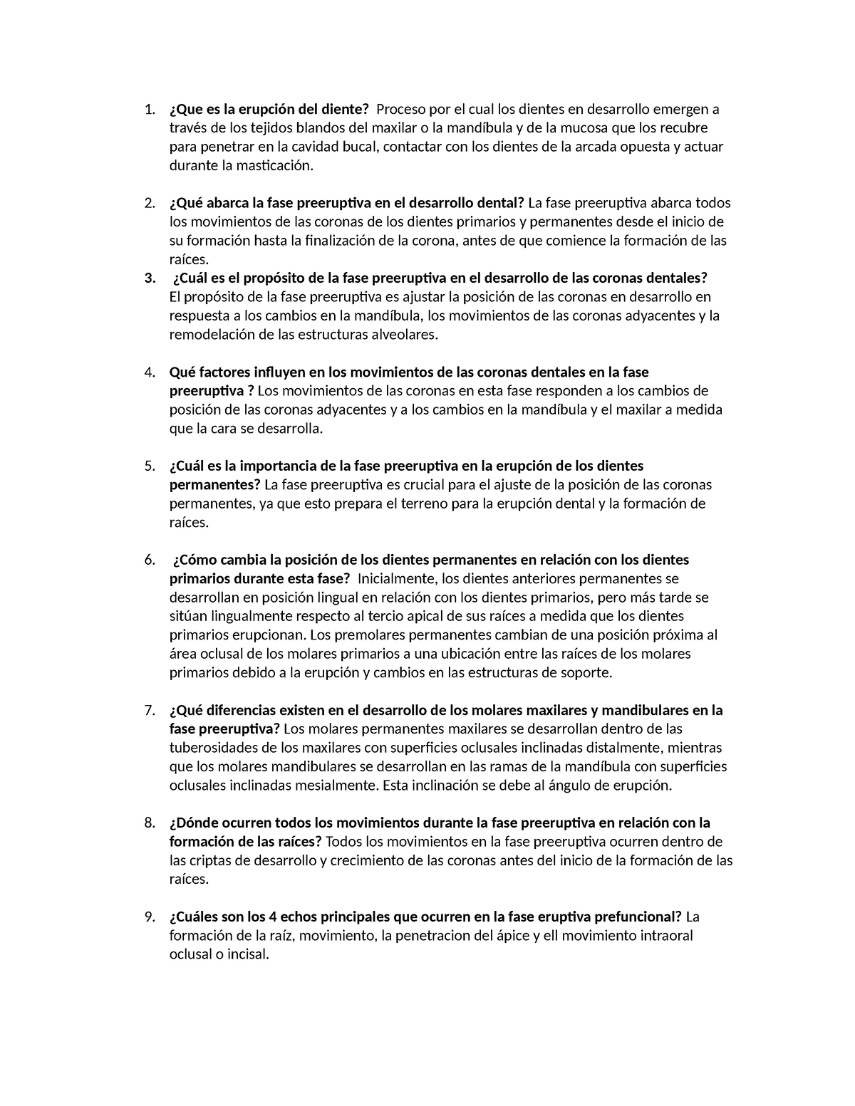 Cuestionario de erupción y caída de los dientes^ - ¿Que es la erupción ...