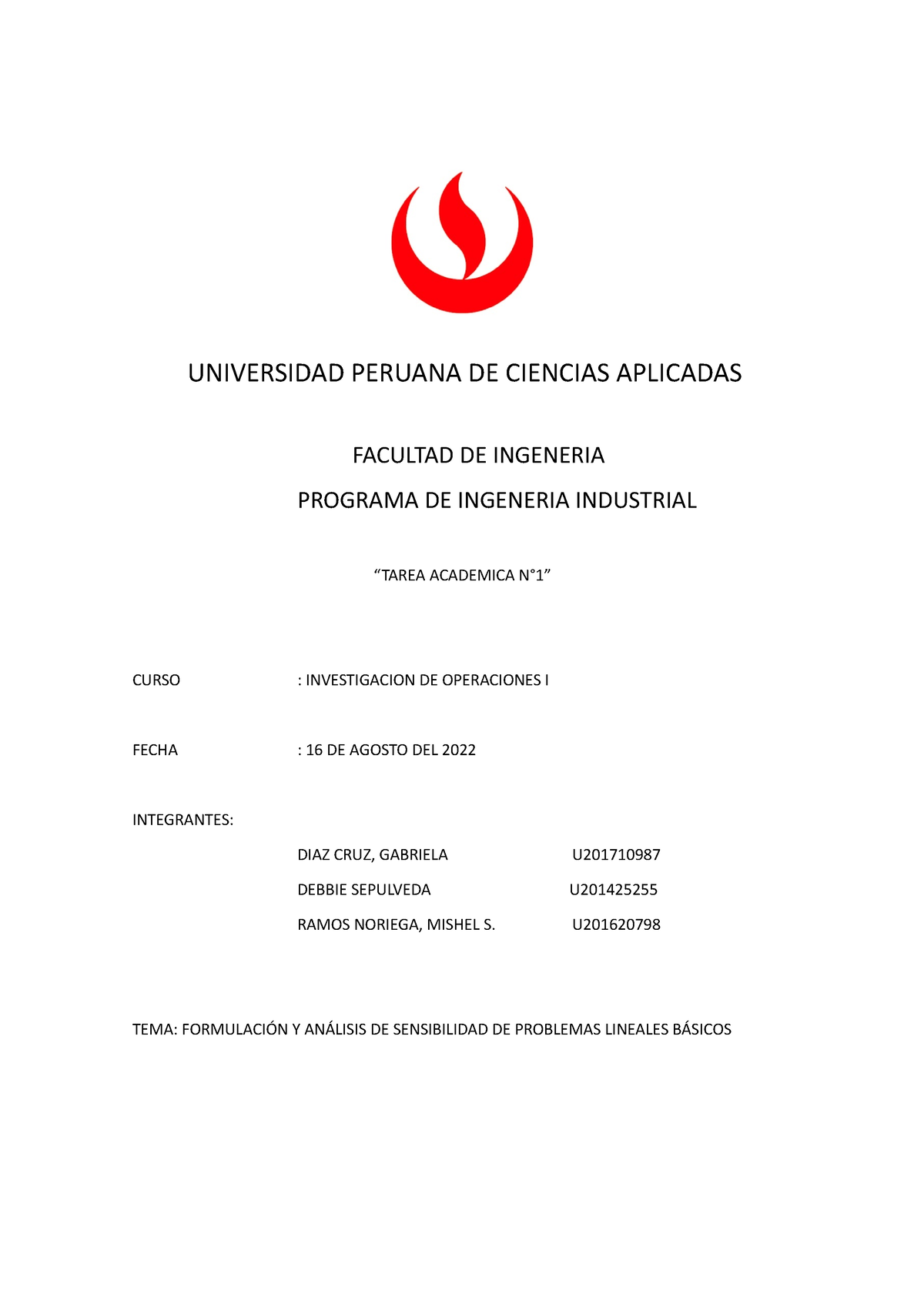 FORO 1 upc epe - Foro 1 EPE UPC - UNIVERSIDAD PERUANA DE CIENCIAS APLICADAS FACULTAD DE 