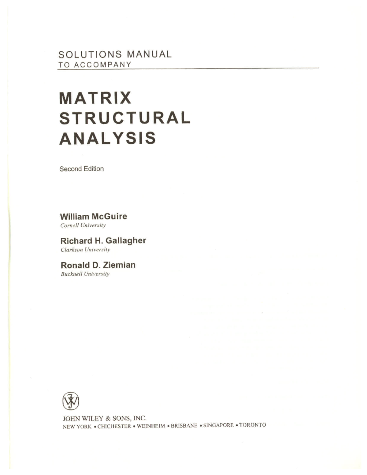 Matrix Structural Analysis - Studocu