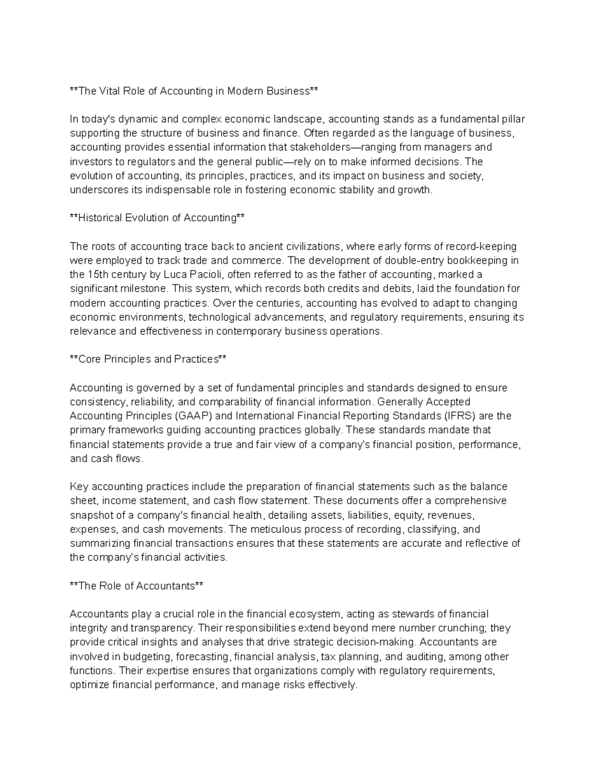 The Vital Role of Accounting in Modern Business - Often regarded as the ...