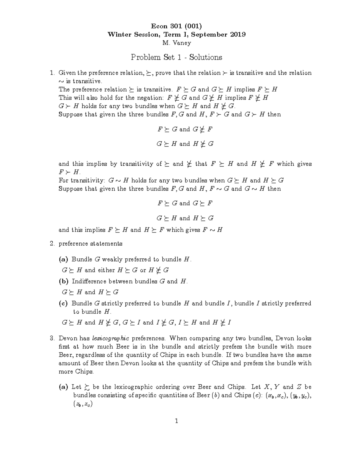 2019 W1 Econ 301 Problem Set 1 Solutions Warning Tt Undefined Function 32 Warning 2035