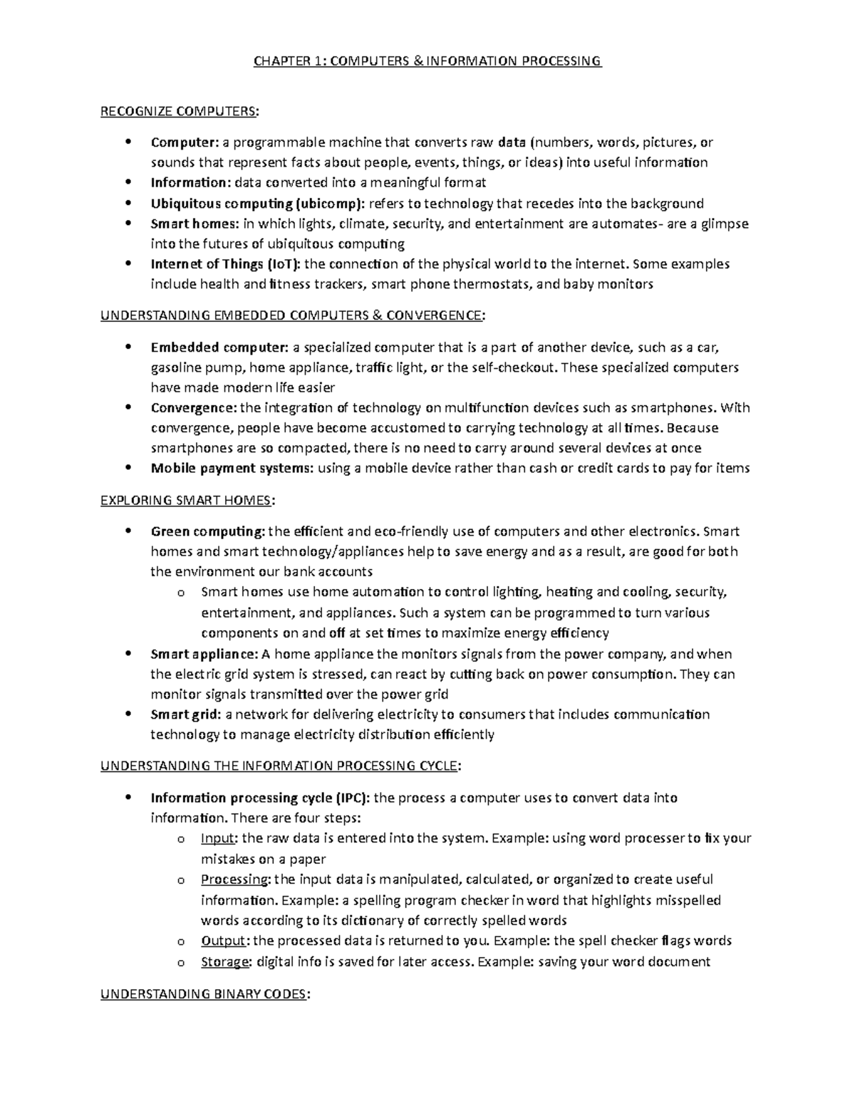 Chapter 1 computer & information processing - RECOGNIZE COMPUTERS ...