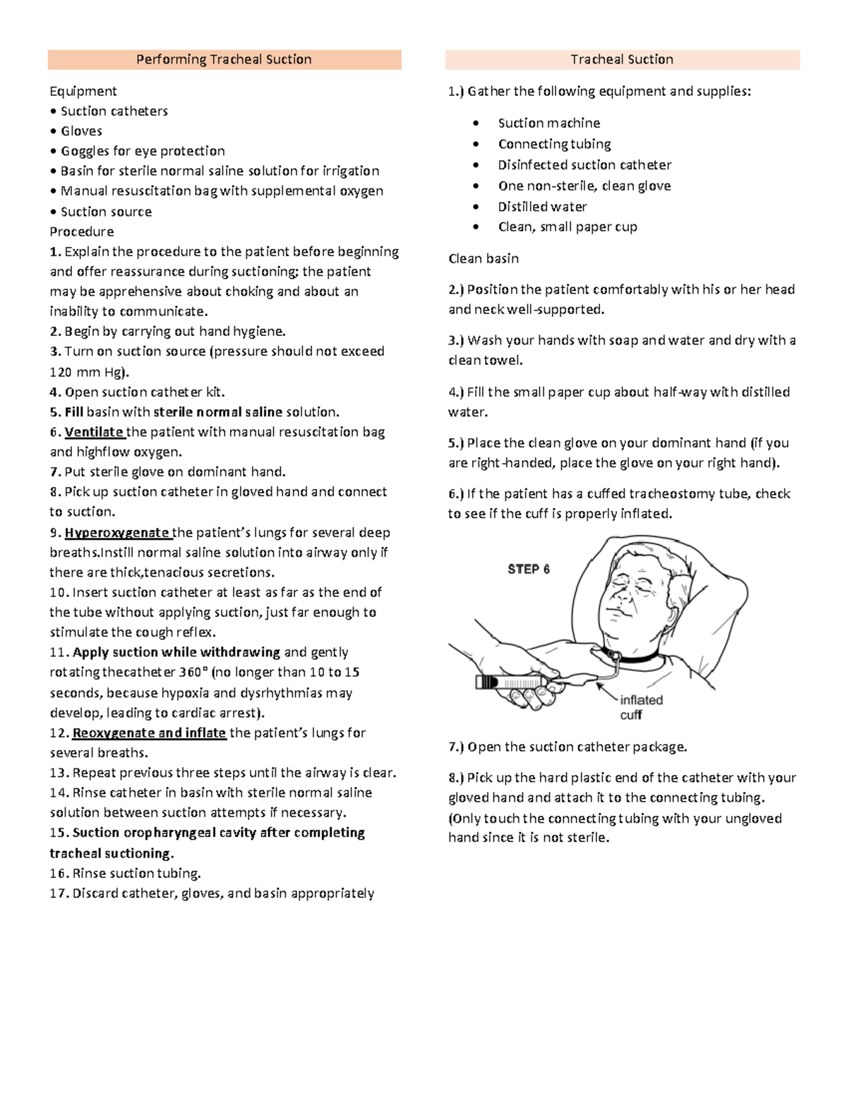 Performing Tracheal Suction - Performing Tracheal Suction Equipment ...