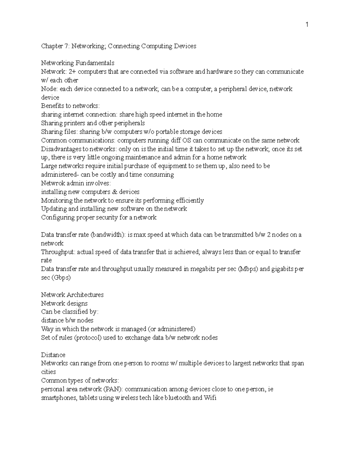Chapter 7 Networking - Chapter 7: Networking; Connecting Computing ...
