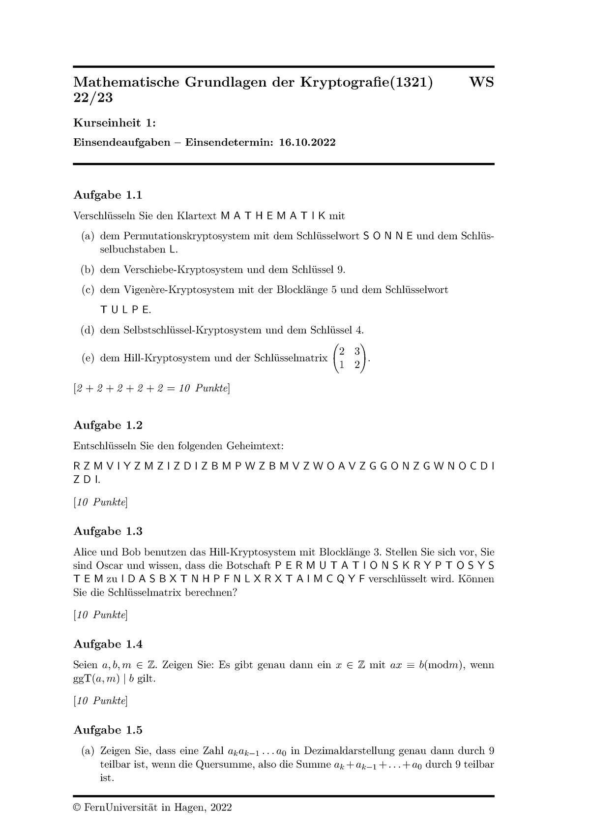 1321 20222 Ea1 - Einsendeaufgaben KE1 - Mathematische Grundlagen Der ...