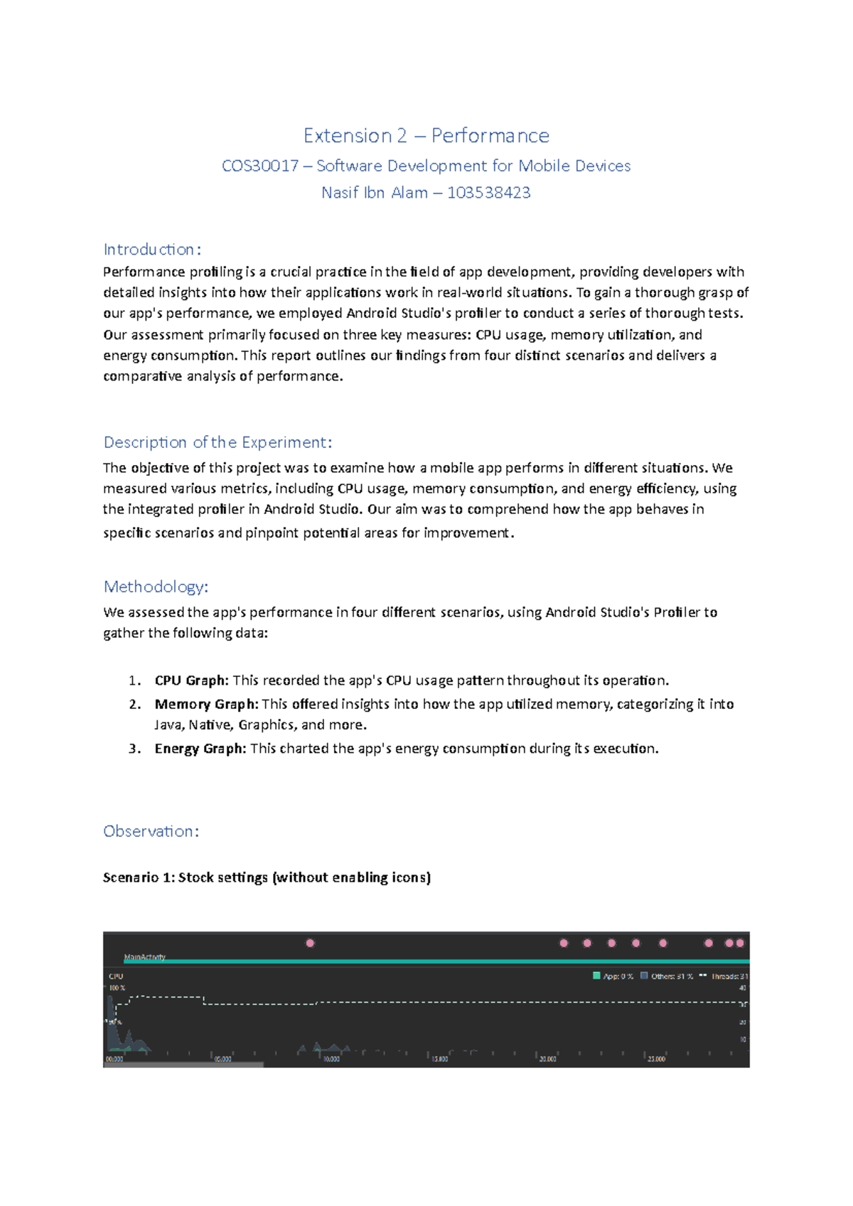 Extension 2 Credit Extension 2 Performance COS30017 So ware