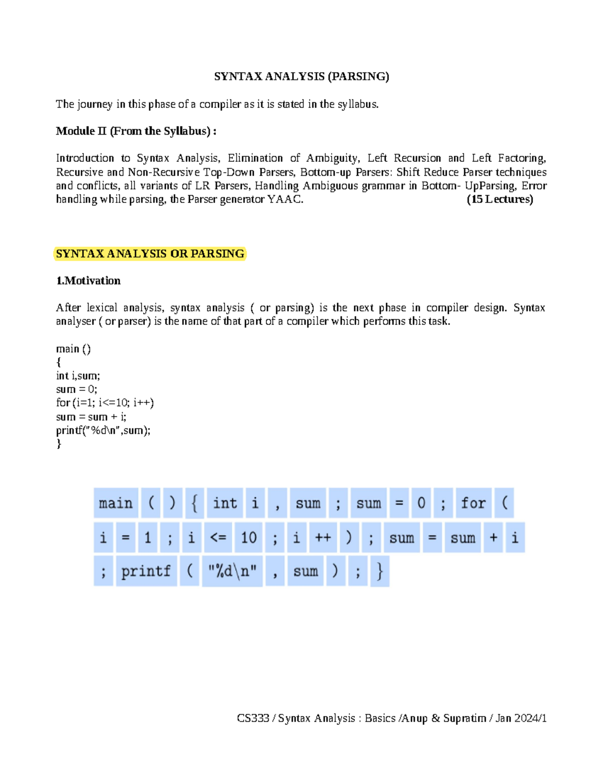 Basic-concepts-parsing - SYNTAX ANALYSIS (PARSING) The journey in this ...